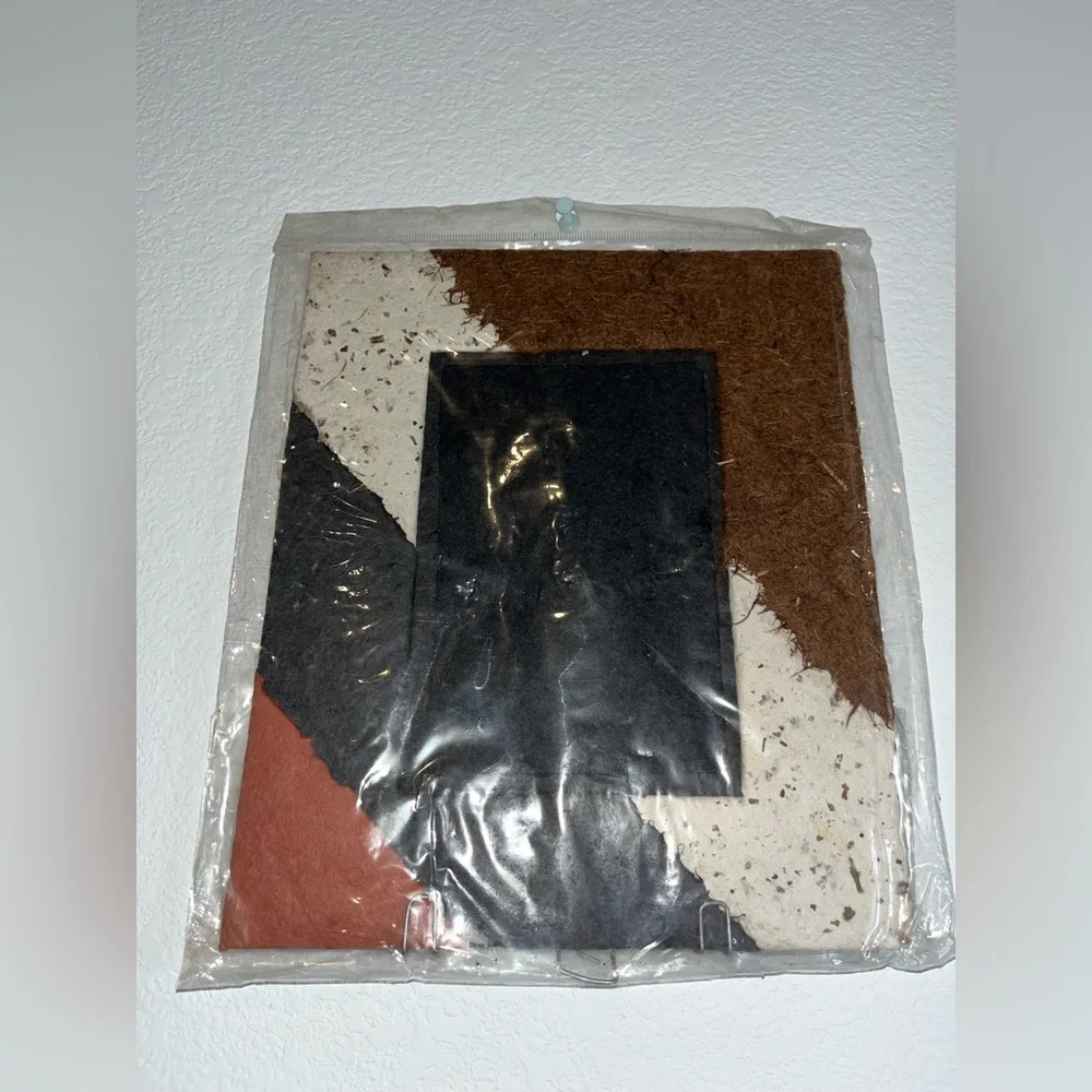 Handmade Natural Fiber Paper Wire Wall Hanging Photo Frame Mixed Media Paper Eco